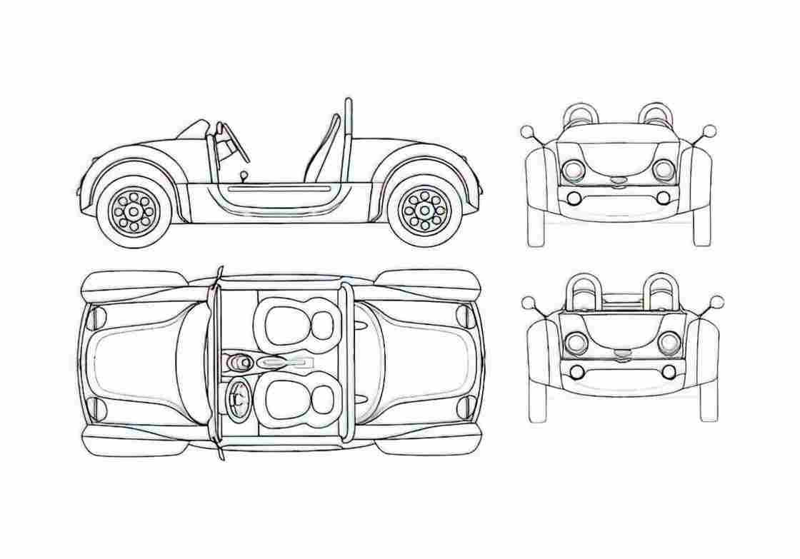 Blueprint Other Zest Roadster 2000 A4 Photo Print