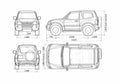 Blueprint Pajero IV 3 door SWB SUV 2007 A4 Photo Print