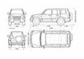 Blueprint Pajero IV 5 door LWB SUV 2007 A4 Photo Print