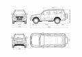 Blueprint Pajero IV 5 door LWB SUV 2008 A4 Photo Print