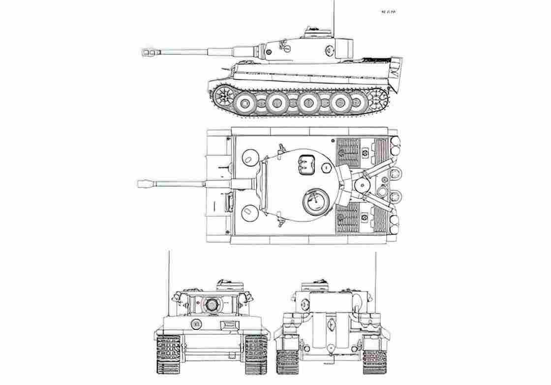 Blueprint Panzerkampfwagen VI Tiger Ausf. E 01 A4 Photo Print