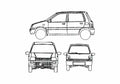 Blueprint Perodua Nippa Hatchback 2001 A4 Photo Print