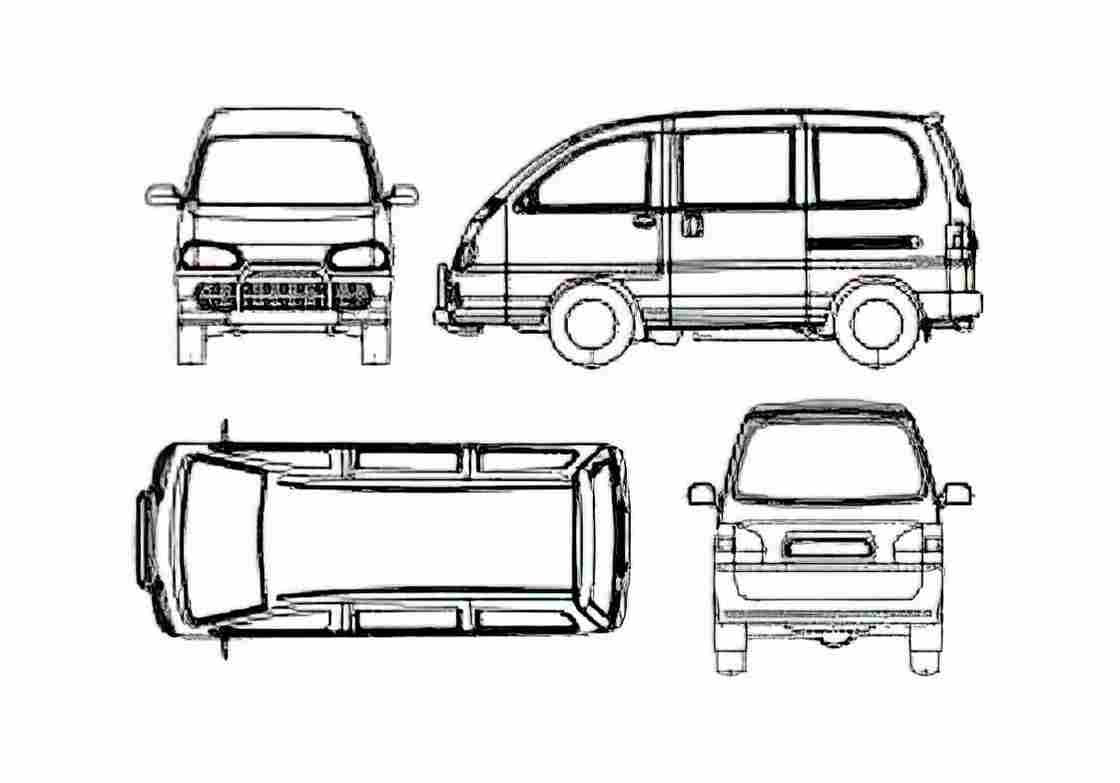 Blueprint Perodua Rusa Minivan 2004 A4 Photo Print