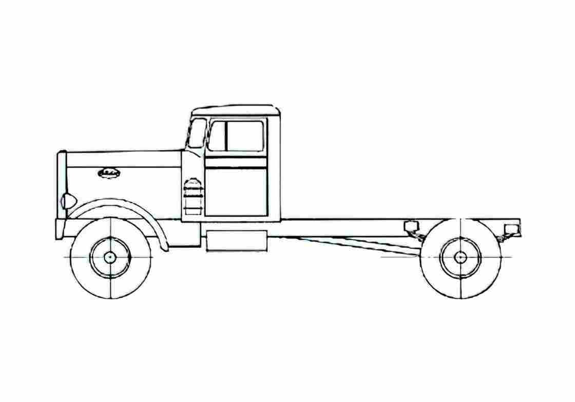 Blueprint Peterbilt 281 Truck 1963 A4 Photo Print
