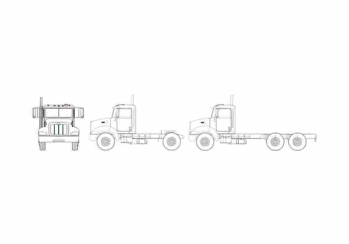 Blueprint Peterbilt 335 Truck 2005 A4 Photo Print