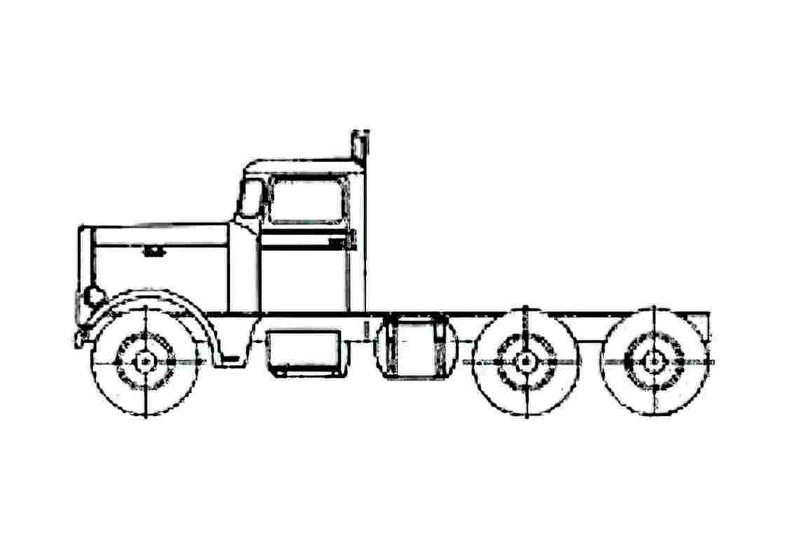Blueprint Peterbilt 351 Truck 1960 A4 Photo Print