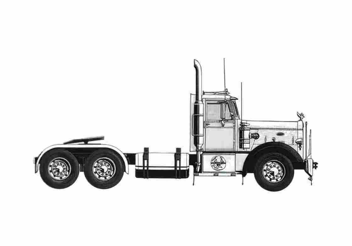 Blueprint Peterbilt 351 Truck 1971 A4 Photo Print