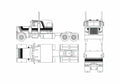 Blueprint Peterbilt 359 Truck 1967 A4 Photo Print