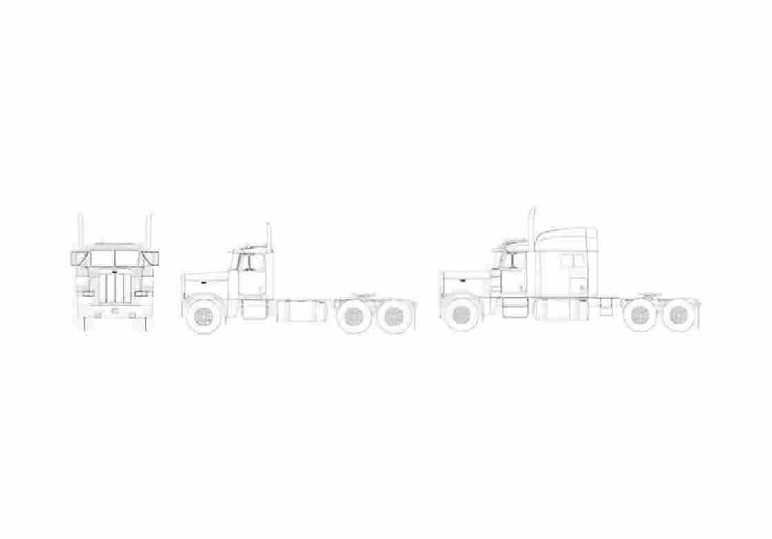 Blueprint Peterbilt 379 Truck 2005 A4 Photo Print