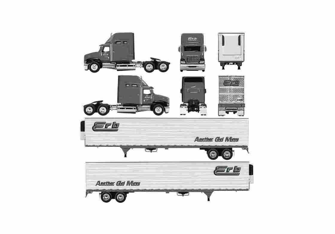 Blueprint Peterbilt Truck A4 Photo Print