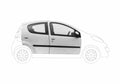 Blueprint Peugeot 1007 5 door Hatchback 2005 A4 Photo Print