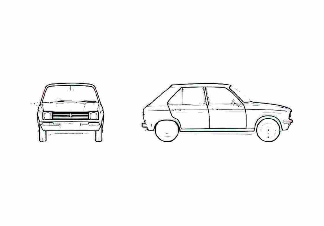 Blueprint Peugeot 104 GL Hatchback 1983 A4 Photo Print