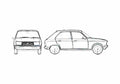 Blueprint Peugeot 104 GR Hatchback 1983 A4 Photo Print