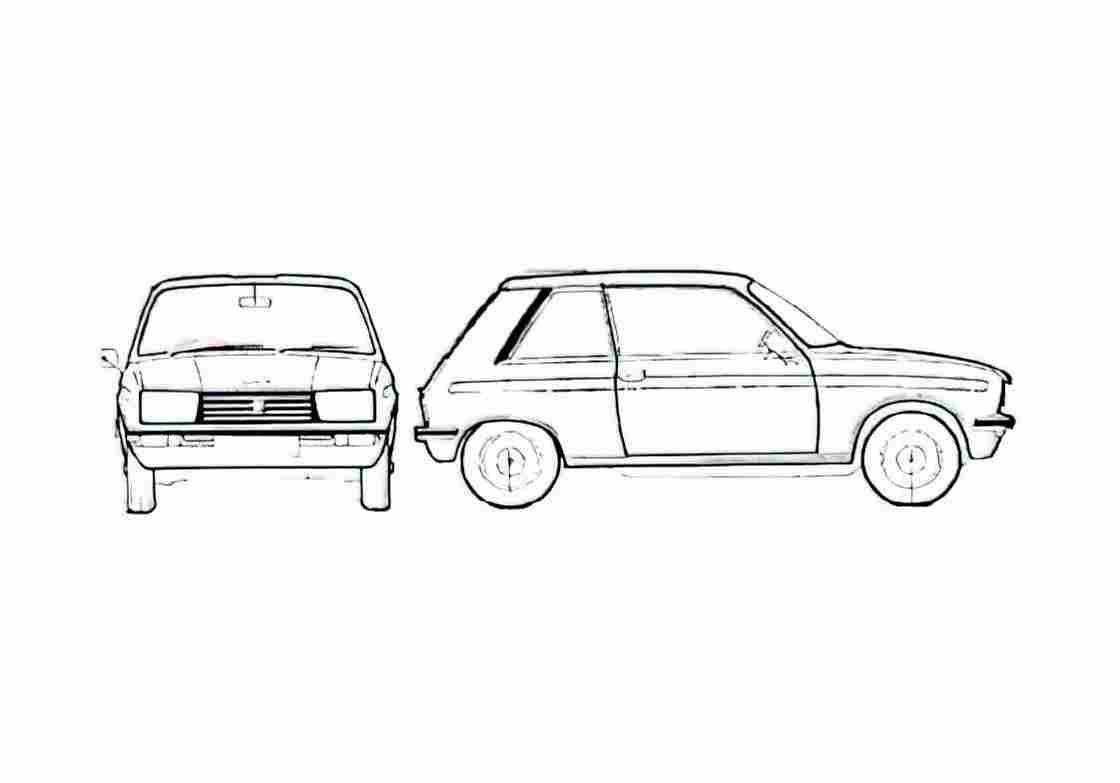 Blueprint Peugeot 104 Rallye Hatchback 1983 A4 Photo Print