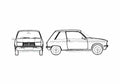 Blueprint Peugeot 104 ZS Hatchback 1983 A4 Photo Print