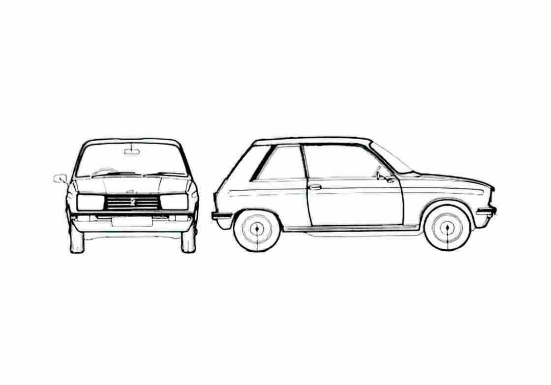 Blueprint Peugeot 104 ZS Hatchback 1983 A4 Photo Print