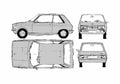 Blueprint Peugeot 104zs Hatchback 1972 A4 Photo Print