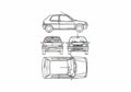 Blueprint Peugeot 106 Hatchback 1991 A4 Photo Print