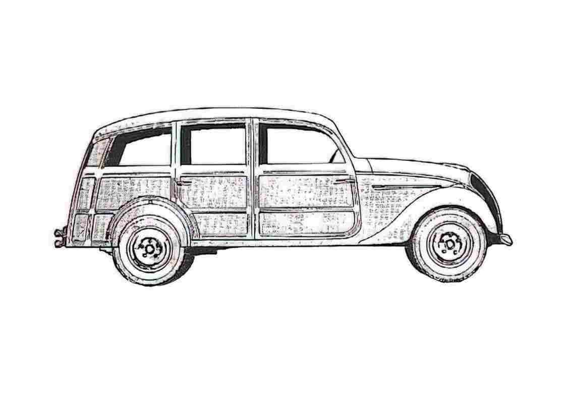 Blueprint Peugeot 202u Wagon 1946 A4 Photo Print