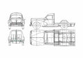 Blueprint Peugeot 203u Cabine Pick up 1950 A4 Photo Print