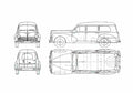 Blueprint Peugeot 203u Commerciale Wagon 1950 A4 Photo Print