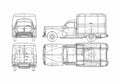 Blueprint Peugeot 203u Fourgon Wagon 1950 A4 Photo Print