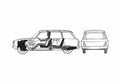 Blueprint Peugeot 204 Break Wagon 1971 A4 Photo Print