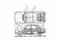 Blueprint Peugeot 204 Sedan 1972 A4 Photo Print
