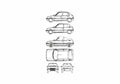 Blueprint Peugeot 205 Cabriolet A4 Photo Print
