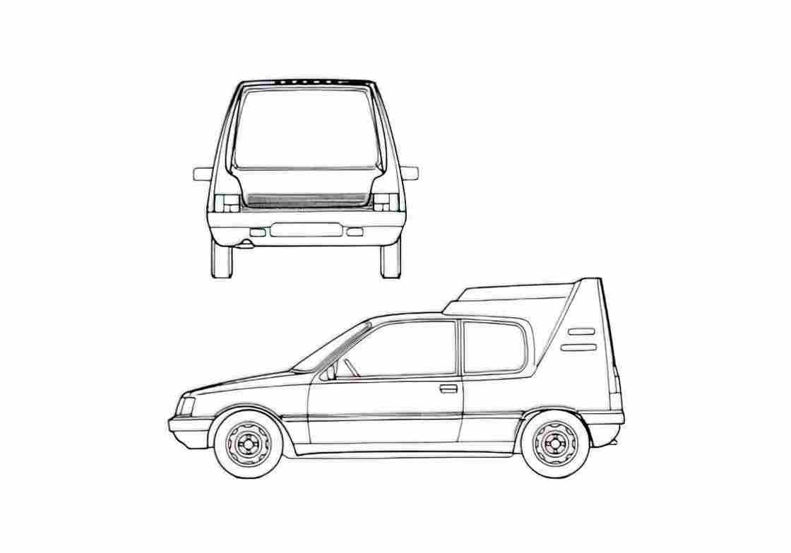 Blueprint Peugeot 205 Multi Van 1993 A4 Photo Print