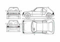 Blueprint Peugeot 205 T16 Hatchback 1985 A4 Photo Print