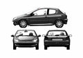 Blueprint Peugeot 206 3 door Hatchback 2006 A4 Photo Print