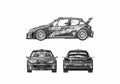 Blueprint Peugeot 206 WRC Monte Carlo Hatchback 2005 A4 Photo Print