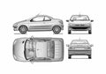 Blueprint Peugeot 206cc Coupe 2000 A4 Photo Print