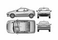 Blueprint Peugeot 206cc Coupe 2004 A4 Photo Print