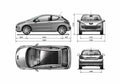 Blueprint Peugeot 207 Hatchback 2006 A4 Photo Print