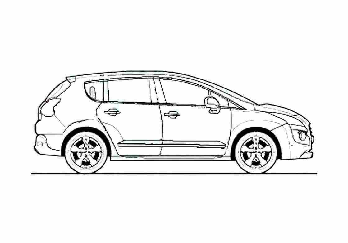Blueprint Peugeot 3008 2.0 HDi Wagon 2009 A4 Photo Print