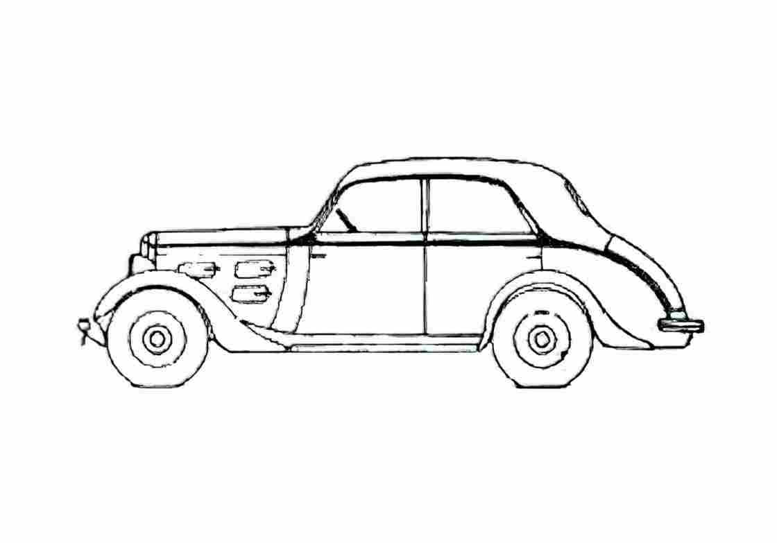 Blueprint Peugeot 301CR Berline Profilie BP4 Sedan 1933 A4 Photo Print