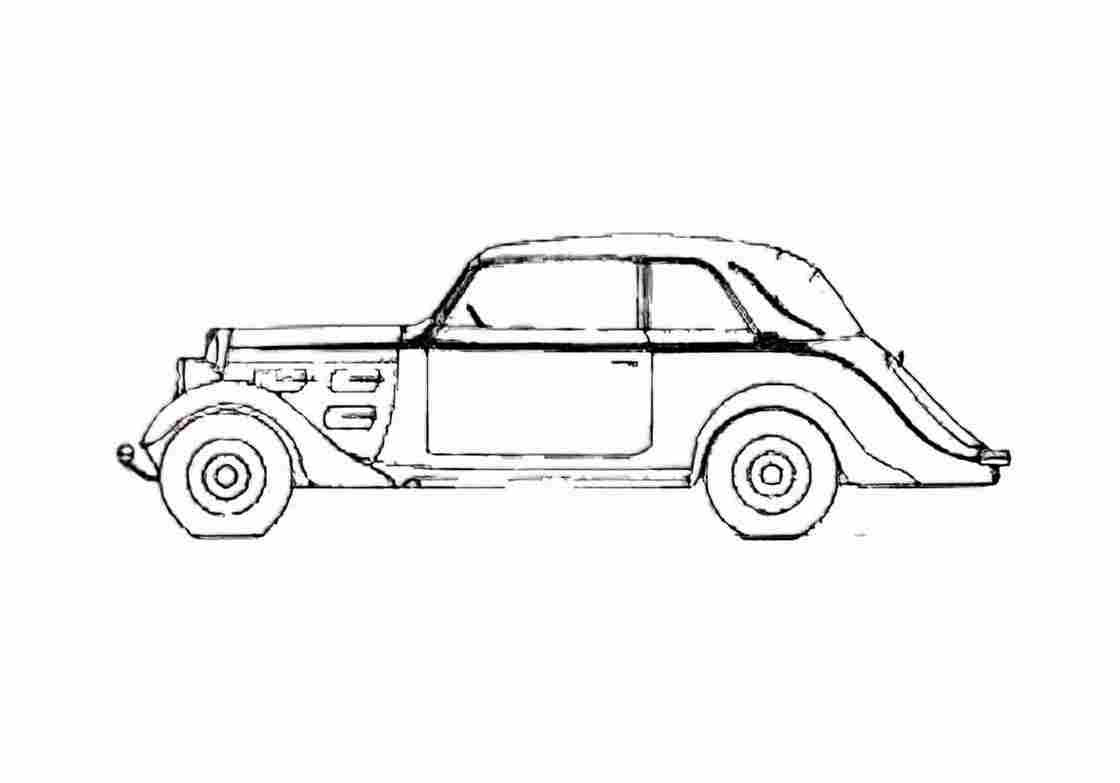 Blueprint Peugeot 301CR Decapotable Golf CD5 Coupe 1934 A4 Photo Print