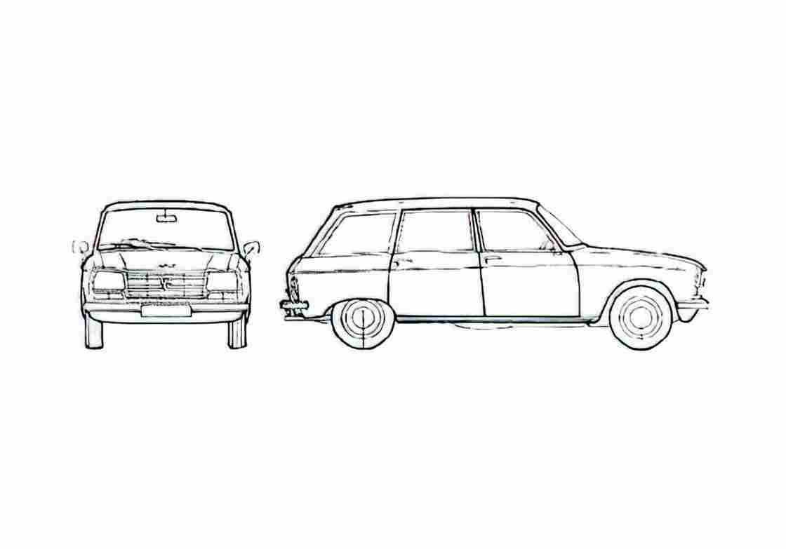 Blueprint Peugeot 304 Break GL Wagon 1970 A4 Photo Print