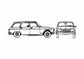 Blueprint Peugeot 304 Break Wagon 1970 A4 Photo Print