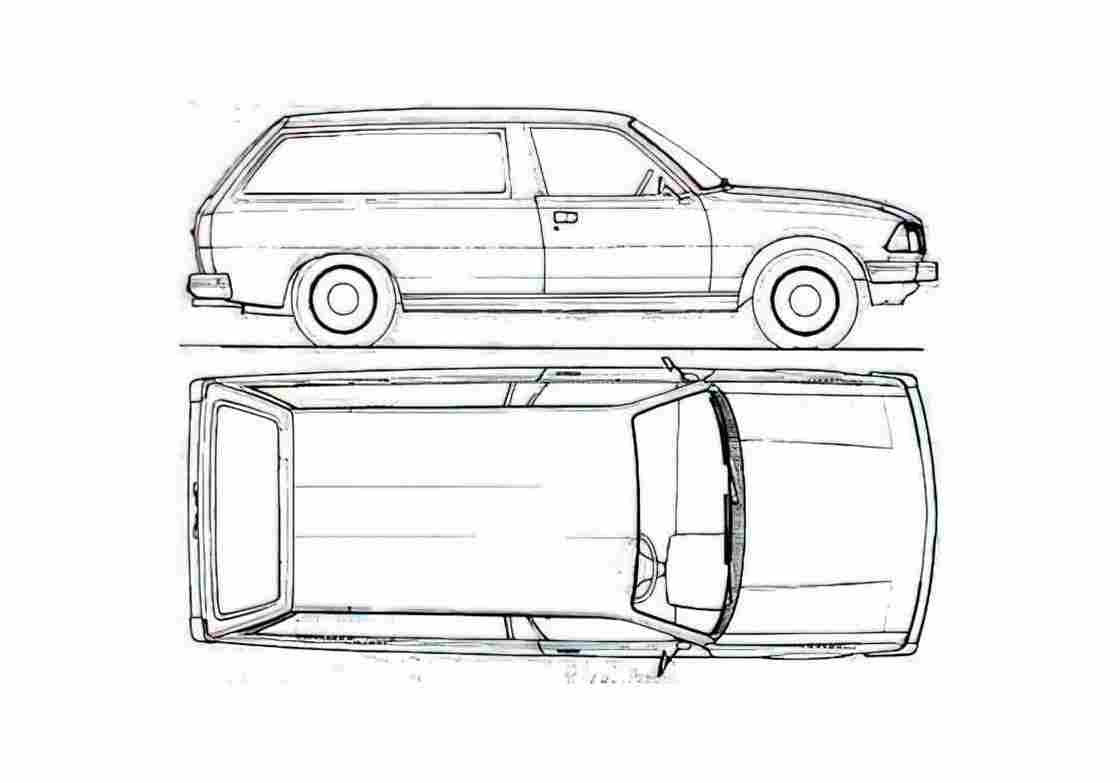 Blueprint Peugeot 305 Van 1985 A4 Photo Print