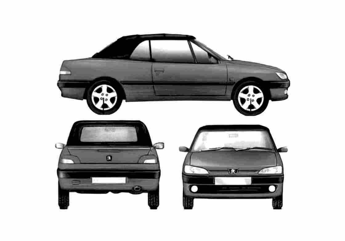 Blueprint Peugeot 306 Cabriolet 1993 A4 Photo Print