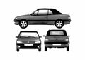 Blueprint Peugeot 306 Cabriolet 1998 A4 Photo Print