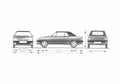 Blueprint Peugeot 306 Cabriolet 2001 A4 Photo Print