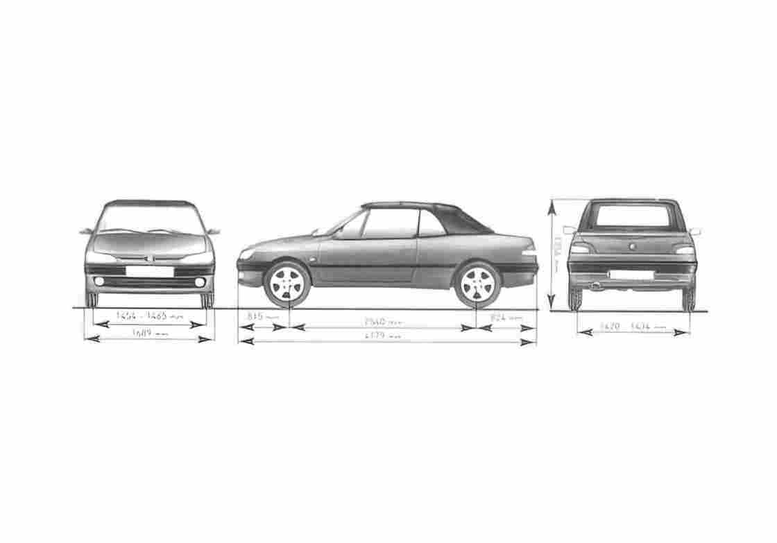 Blueprint Peugeot 306 Cabriolet 2001 A4 Photo Print