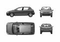 Blueprint Peugeot 307 5 door Hatchback 2004 A4 Photo Print