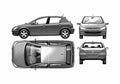 Blueprint Peugeot 307 Hatchback 2002 A4 Photo Print