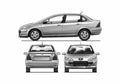 Blueprint Peugeot 307 Sedan 2007 A4 Photo Print