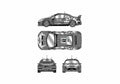 Blueprint Peugeot 307 WRC Coupe 2006 A4 Photo Print